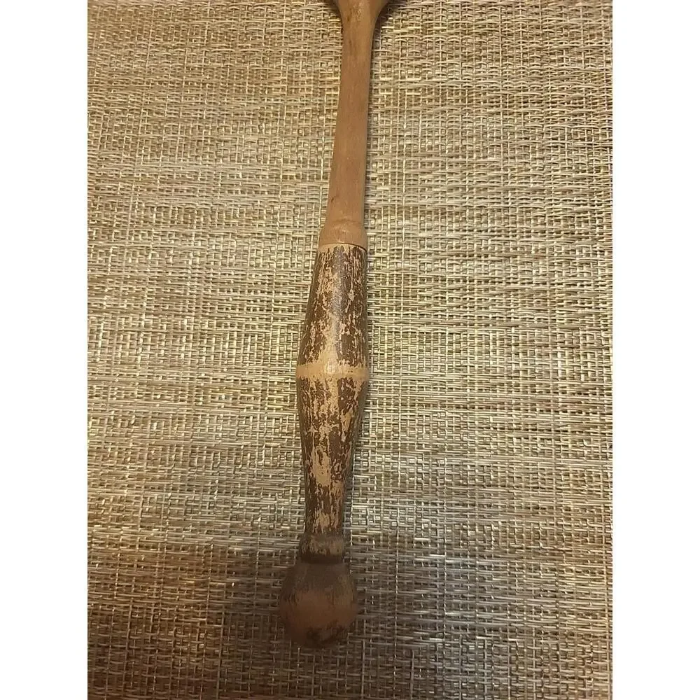 Vintage WOODEN SERVING FORK With Detail On Handle